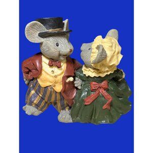 Dancing Mice Couple Resin Figurine